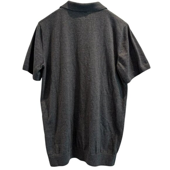GAP Men’s Polo Shirt M Tall Charcoal Gray Short Sleeve Knit Cotton Blend Classic - Picture 2 of 4